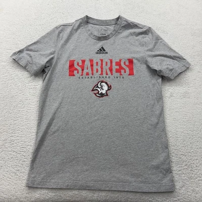 Camiseta Adidas Sabres Para Hombre Talla Mediana Gris Manga Corta Camiseta Gráfica Foto 1 de 4