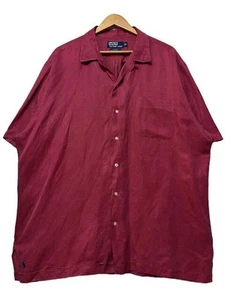 Ralph Lauren Polo Caldwell Silk Linen Shirt XL Red Short Sleeve Men Used - Picture 1 of 3