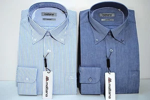 DUE CAMICIE COTONE PURO TG 41 STIRA FACILE COLLO BUTTON DOWN UOMO MANICA LUNGA - Foto 1 di 1