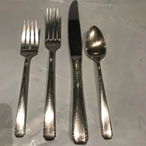 1881 Wm. Rogers Oneida Silverware Brookwood Banbury 1950s Knife, Fork, Spoon Set - Picture 1 of 6