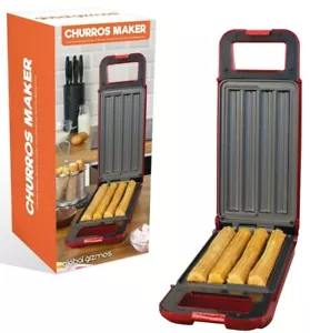 Global Electric 700W Spanish Doughnut Waffle Churros Maker Machine - Red & Black - Picture 1 of 10