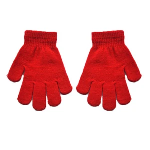 Kids Winter Warm Gloves Knitted Stretch Full Finger Mittens Solid Color - Picture 1 of 33