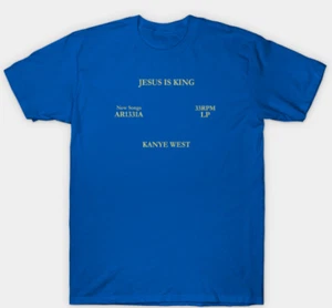 Kanye West Jesus is King kurzärmliges T-Shirt Herren Unisex S-3XL blau Fan Art - Bild 1 von 2