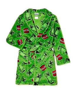 Minecraft Fleece Bathrobe Robe - Boys Size Large 12-14 - NEW - Picture 1 of 4
