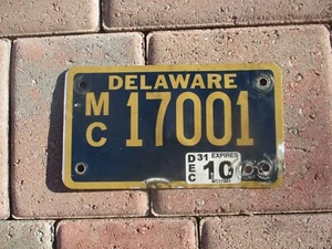 Delaware 2010 motorcycle license plate # 17001 - Picture 1 of 1