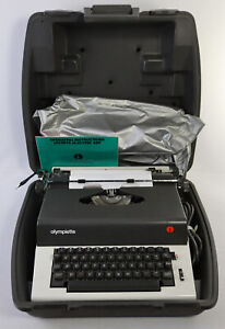 Vintage Olympia SEP Electric Typewriter with Case Cover and Manual Olympiette