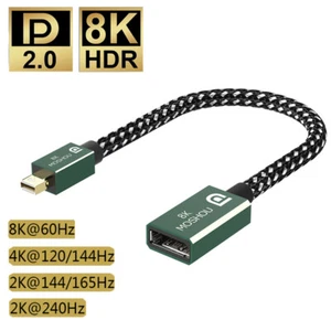 DP Mini Display Port Male To Display Port DP Female 8K@60Hz 4K@144Hz Adapter - Picture 1 of 5