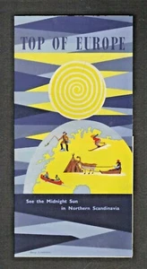 Rare Vintage 1950's TOP OF EUROPE Northern Scandinavia Travel Brochure with Map - Picture 1 of 4