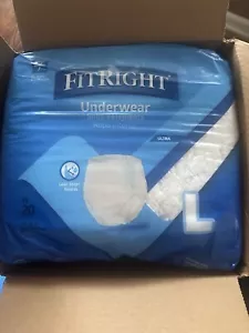 NEW FitRight Underwear Adult Extra Diapers Briefs 40 Ct (2- 20ct) Size L - Picture 1 of 3
