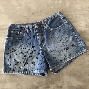 Vintage LA Blues Shorts Womens 6 26W Denim Jeans Artsy Rave Disco Grunge 90s Y2K - Picture 1 of 14