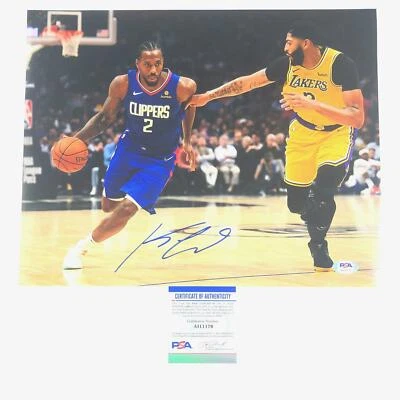 Kawhi Leonard Signed 11x14 Photo PSA/DNA Los Angeles Clippers Autographed - Image 1 of 3