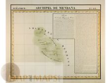 Archipel de Mendana, Marquesas Islands LARGE XXL MAP, Van der Maelen 1827