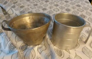 Taza medidora embudo enlatado aluminio primitivo vintage años 50 mediados siglo moderno - Imagen 1 de 5