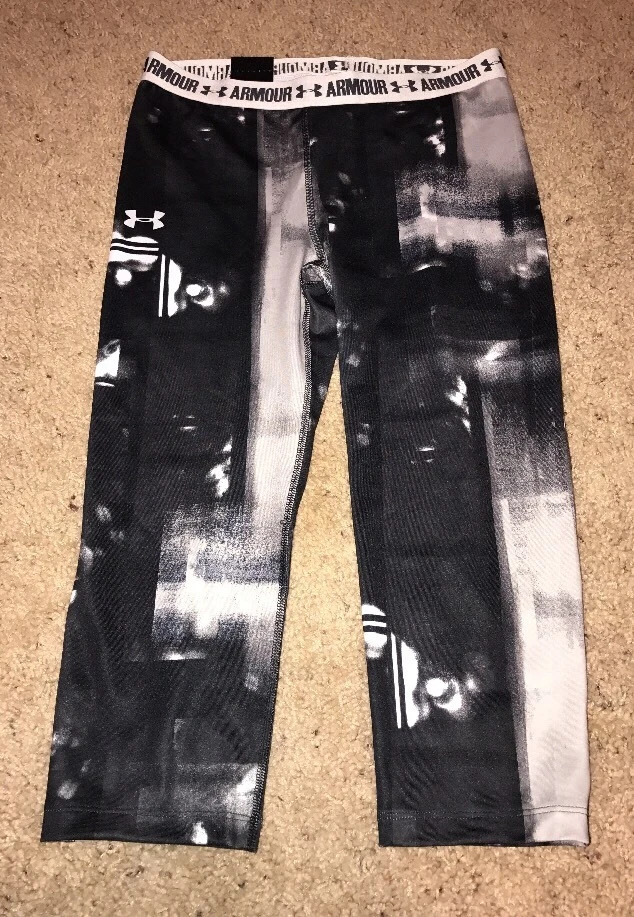 Under Armour Equipo de Calor Ajustado Juvenil Capri Talla Grande, Gris/Negro Compresión Nuevo Foto 1 de 4