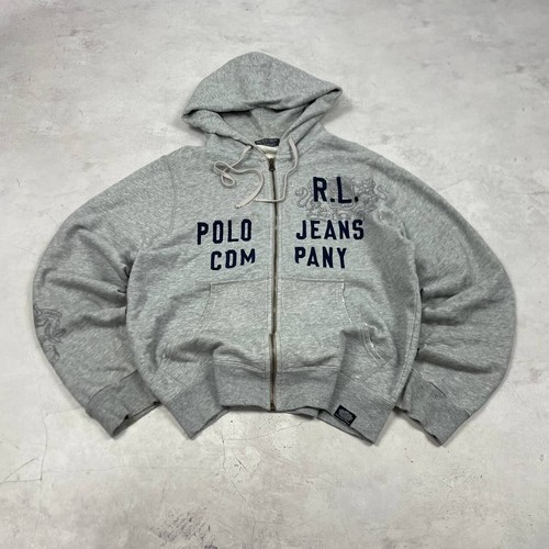 GUCCI ❗️RARO❗️ PRL Polo Ralph Lauren Vintage Grande Logo Felpa con Cappuccio e Zip Completa