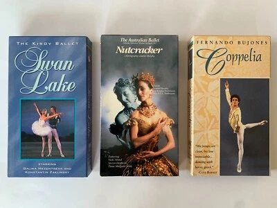 Set of 3 Ballet VHS Swan Lake, Nutcracker, Coppelia, The Kirov Ballet Australian - Image 1 of 4