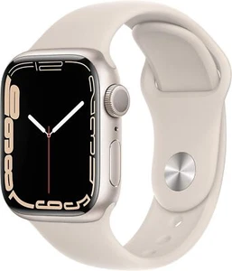 Apple Watch Series 7 41mm (GPS) Aluminum Starlight Starlight Band - Acceptable - Zdjęcie 1 z 3
