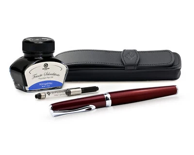 Füllhalter Diplomat Excellence A2 Magma Rot mit Füllertinte und Lederetui - Bild 1 von 4