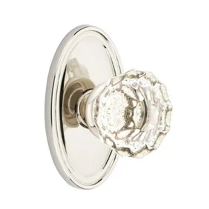 Emtek Astoria Crystal Door Knob Passage Set Oval Rosette Polished Nickel - Picture 1 of 1