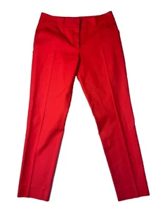 Pantalones de Cigarrillo SALVATORE FERRAGAMO L Lujo Rojo Naranja Algodón Seda Talla 40 Italia - Imagen 1 de 8