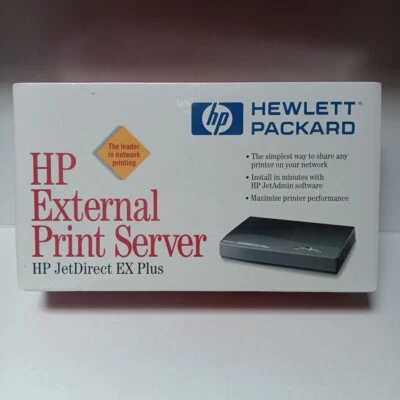 NIB HP JetDirect EX Plus External Print Server with Power Supply Factory Sealed  - Image 1 of 4