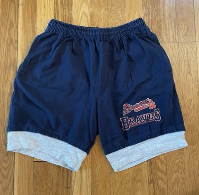 Pantalones Cortos Vintage Atlanta Braves 1993 Para Hombre Medianos Azul Jostens Foto 1 de 4