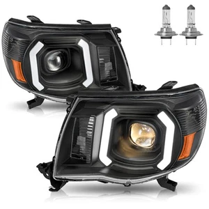 Pares de faros proyectores de tubo LED negros para Toyota Tacoma 2005-2011 - Imagen 1 de 8