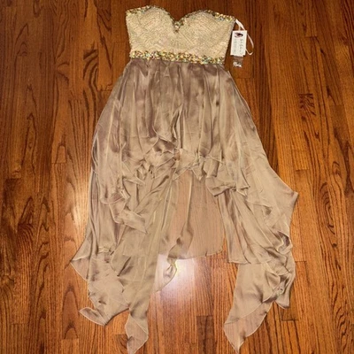 SHERRI HILL новый с Ярлыками золото бисером высоты низкого платье для официальных приемов - размер 12 - Изображение 1 из 4