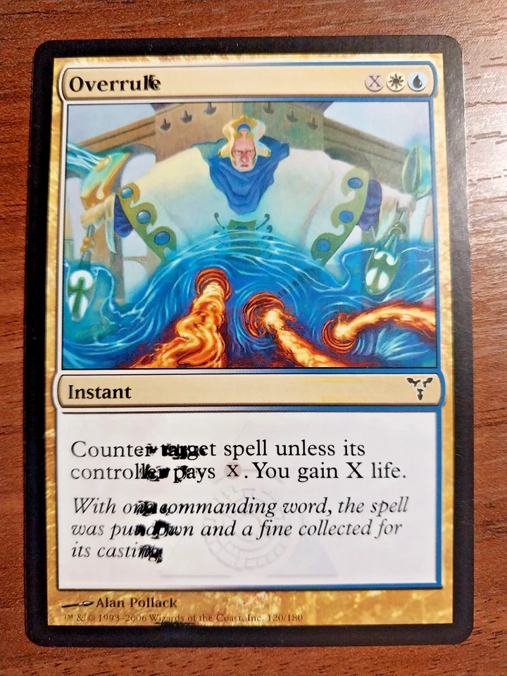 1x Overrule *MISPRINT/INK SMUDGES* - Dissension Set - SPARROW MAGIC mtg - Image 1 of 1