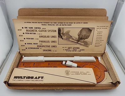 Vintage Multidraft Compact Drafting Machine Abbeon Cal ~ Complete w Box - Image 1 of 4