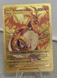 Pokémon Charizard DX 500hp Gold Foil Fan Art Collector Card TCG - Picture 1 of 2