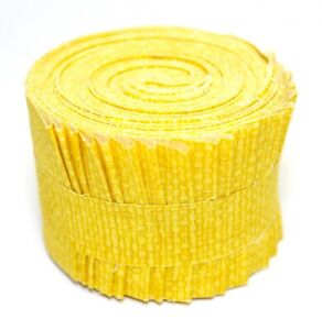 20 pc. 2.5 inch Crosshatch Yellow Jelly Roll 100% cotton fabric quilting strips