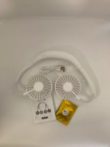Hanging Aromatherapy Neck Fan White FREE SHIPPING b - Picture 1 of 3