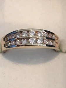 14 KT SOLID YELLOW GOLD .54CT TW DIAMOND WEDDING BAND INVISIBLE-CHANNEL SET - Picture 1 of 6