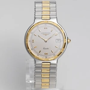Longines Conquest Men Women Unisex Quartz Vintage Silver-Gold Watch Date 33 mm - Picture 1 of 10