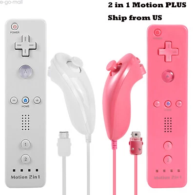 Wii Remote Built-in Motion Plus Nunchuck Controller Case for Nintendo Wii Wii U - Image 1 of 4
