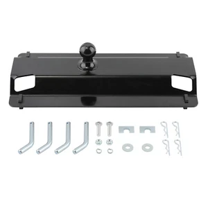 5th Wheel Rail Gooseneck Trailer Bent Plate Ball Hitch Kit 25000lb  Black - Picture 1 of 15