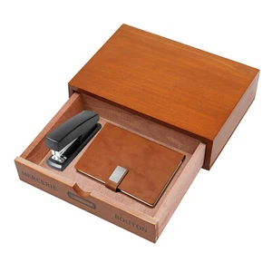 Scatola Portaoggetti a Cassetto Singolo, Organizzatore Gioielli Scrivania in Legno, Cassettiera Scrivania - Foto 1 di 21