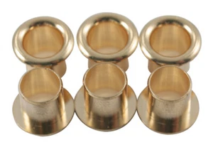 Kluson Vintage Style Stamped Eyelet Guitar Tuner Bushings • Gold (6) - Picture 1 of 1