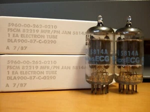 TUBOS 2 nuevos Philips 5814A etiqueta azul a juego de fábrica 12AU7A NUEVO EN CAJA EE. UU. - Imagen 1 de 2