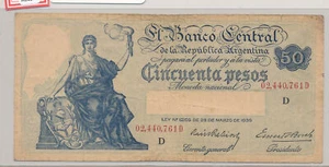 RC0272 Argentina 1935 50 Pesos #246c combine shipping - Picture 1 of 2