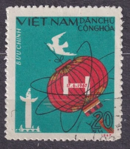 VIETNAM North 1967 SC#477 used 20xu st., 1st Chinese Hydrogen Bomb Test. - Picture 1 of 1