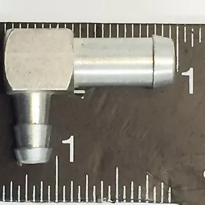 3/8" - 90 Degree Hose Barb TO 1/4" Male Aluminum Fitting - Picture 1 of 6