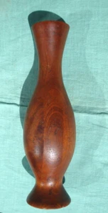 Vtg Wood Turned Bud Vase Hand Made Rustic Natural Nature Minimalist Georeb 8" - Picture 1 of 9