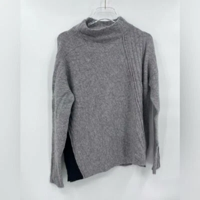 Paychi Guh light gray and black cashmere mock neck sweater size small / medium - Image 1 of 4