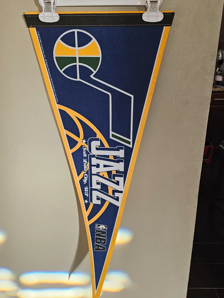 UTAH JAZZ 12X30 NBA BASKETBALL VINTAGE RETRO PENNANT 10/5/24 - Image 1 of 2