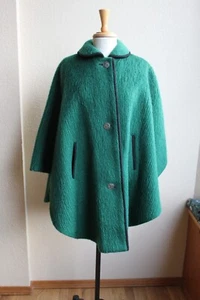 Vintage Forest Green Austrian Mohair Wool Cape Lining Coin Buttons - Picture 1 of 9