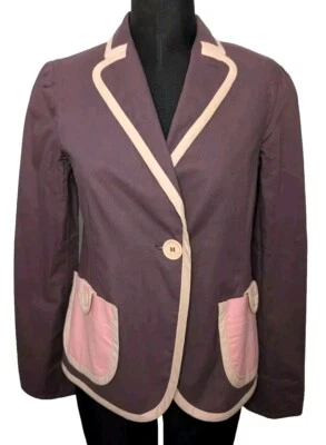 Фиолетовый и розовый Marc Jacobs Blazer с подкладкой куртка 100% хлопок работы вид размер XS (2)  - Изображение 1 из 4