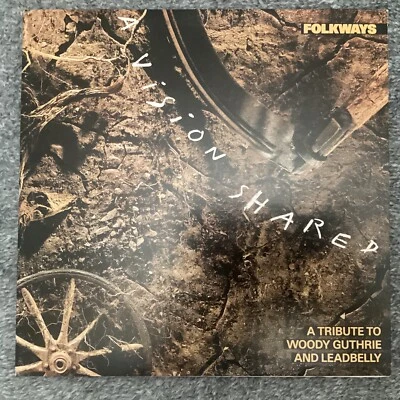 FOLKWAYS Vision Shared Tribute Woody Guthrie Leadbelly LP Vinyl 1988 Inner - Image 1 of 4