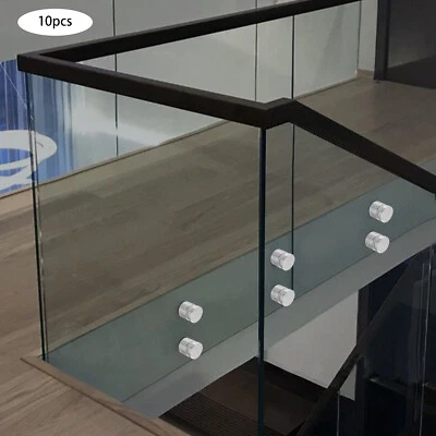 10 piezas Barandilla de vidrio Soporte Herrajes Barandilla Separadores Pasadores Redondos de Acero Inoxidable Foto 1 de 4